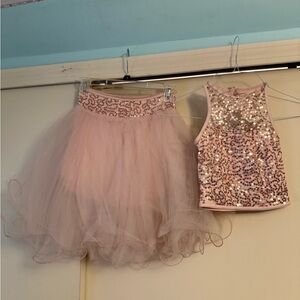 Pink Sequin Dance Outfit